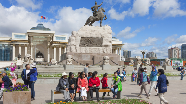 Sükhbaatar Square in downtown Ulaanbaatar, Mongolia