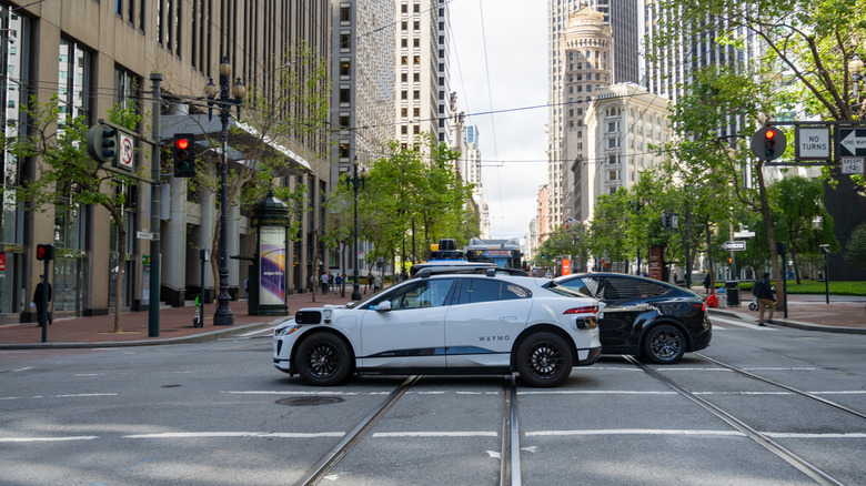 A self-driving Waymo car in San Francisco