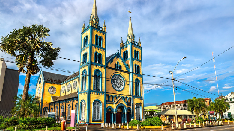 Colorful cathedral in Paramaribo, Suriname