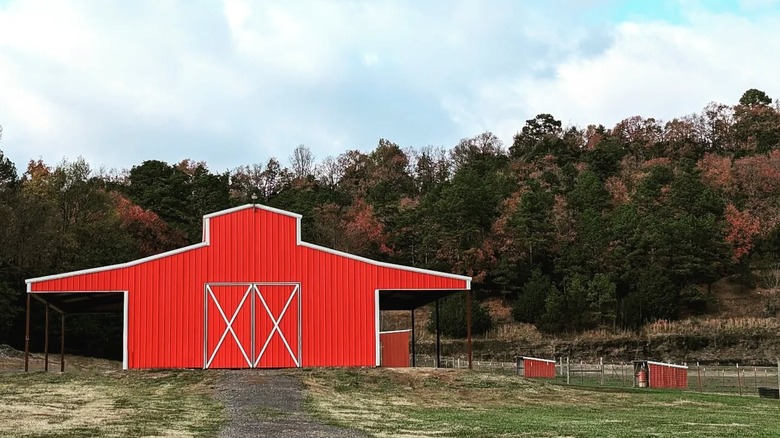 Fall scenery at Long Lake Resort in Poteau, Oklahoma