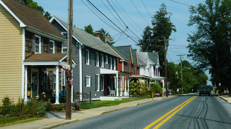 residential street view in Milton, Delaware