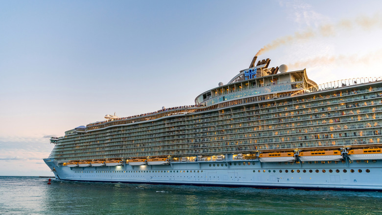 Close up of a Royal Caribbean cruise ship