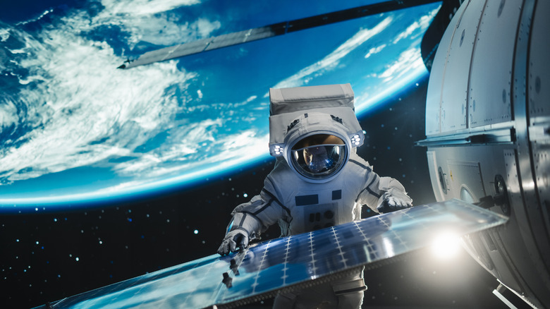 Astronaut working on the ISS