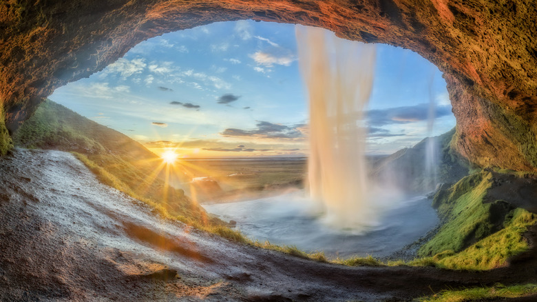 Seljalandsfoss from inside cave