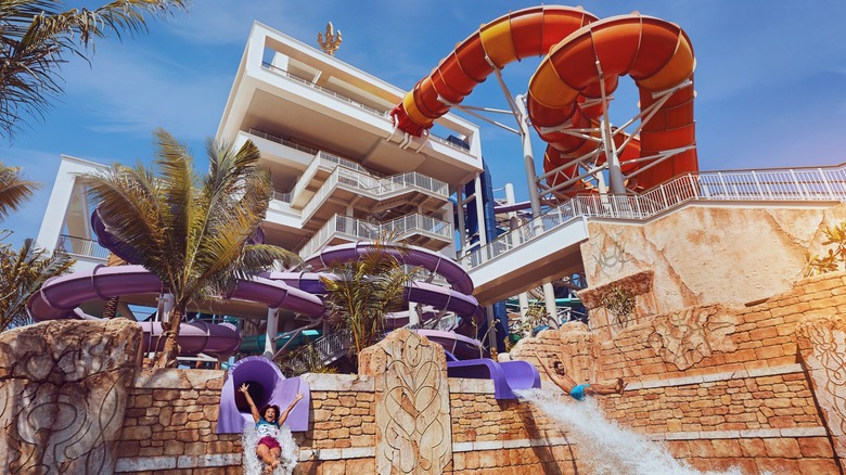 Waterslides at the Aquaventure waterpark Atlantis The Palm