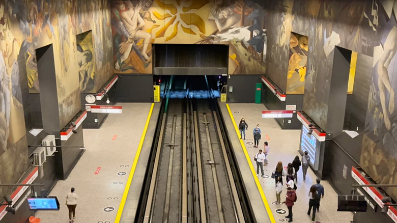 The artwork at Universidad de Chile Metro Station, Santiago.