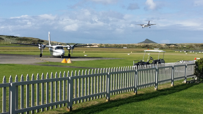 View of Lord Howe Island Airport landing strip