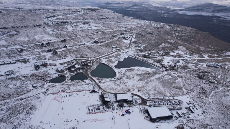 Aerial view of Afriski Resort in Lesotho