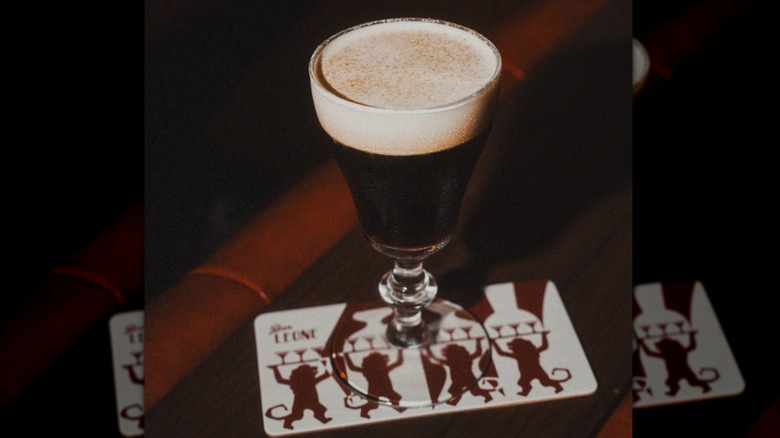 Close-up of the Caffè Paradiso on a table at Bar Leone