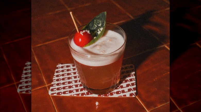 Close-up of the Il Cacciatore on a table at Bar Leone.