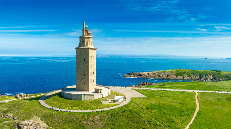 View of the Tower of Hercules on Spain's Galician coast
