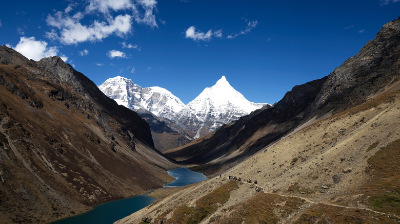 View of the mountains in Bhutan.