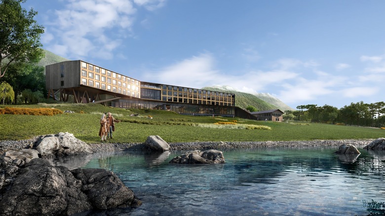 Exterior rendering of The Cormorant at 55 South in Puerto Williams, Chile