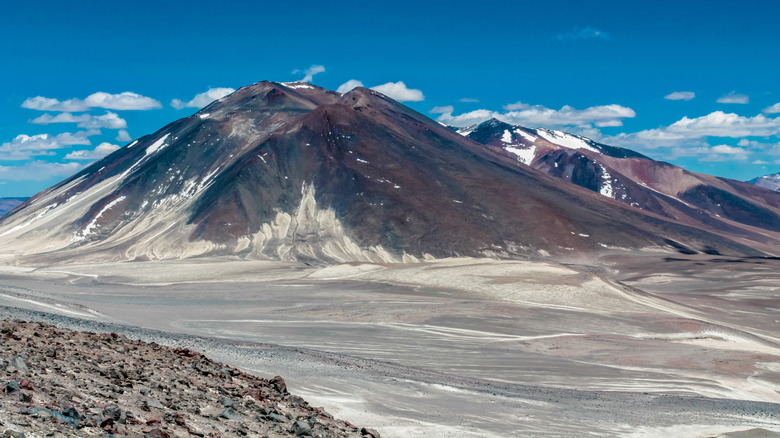 The Ojos del Salado volcano on the Chile-Argentina border
