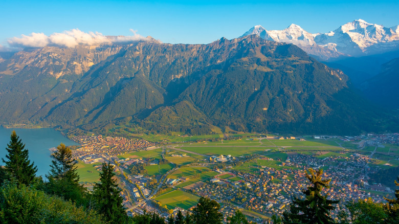 mountains surrounding Interlaken, a town in Switzerland