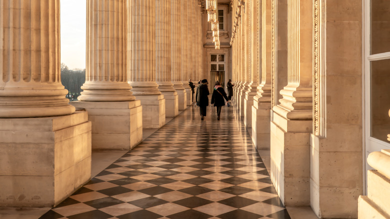 loggia of Hotel de la Marine with fluted marble columns