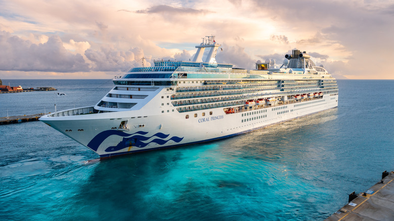 A cruise ship in port in Sint Maarten