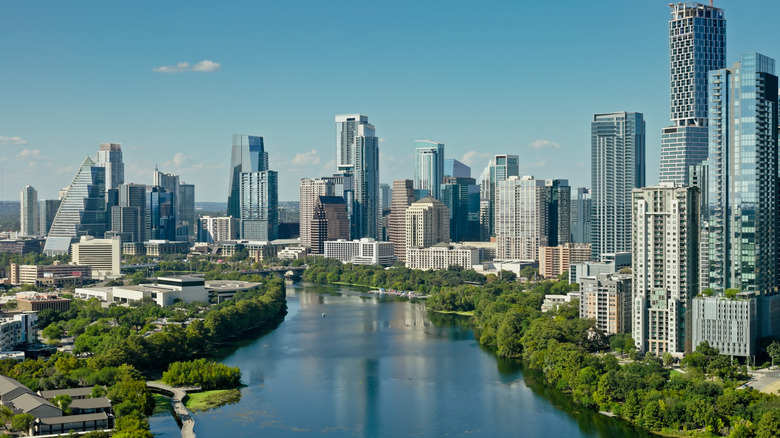 An aerial view of Austin, Texas