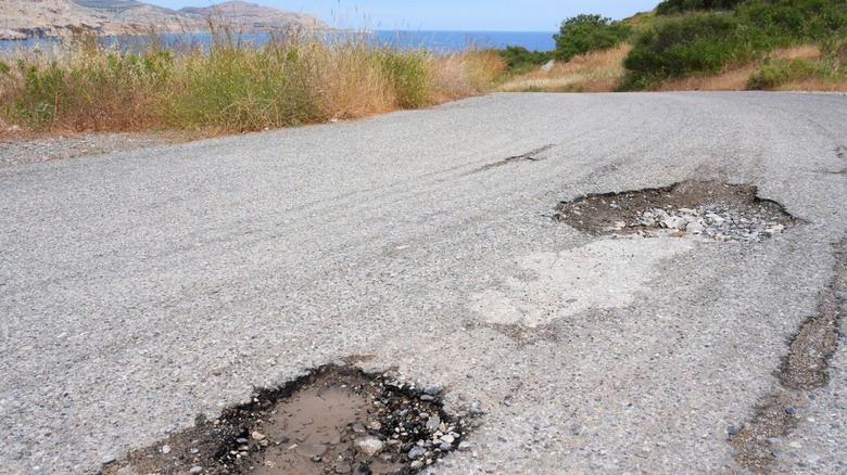 Massive potholes in a Rhode Island