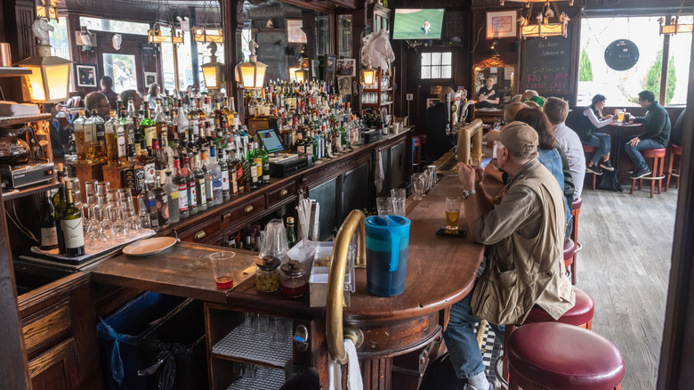 Bar area inside the White Horse Tavern