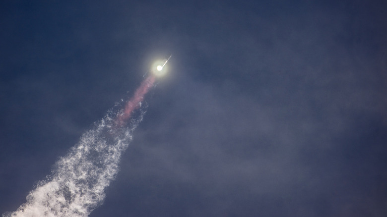 Space x launch over Brownsville, Texas