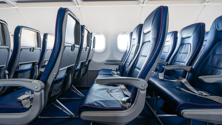 empty economy class seats in a plane