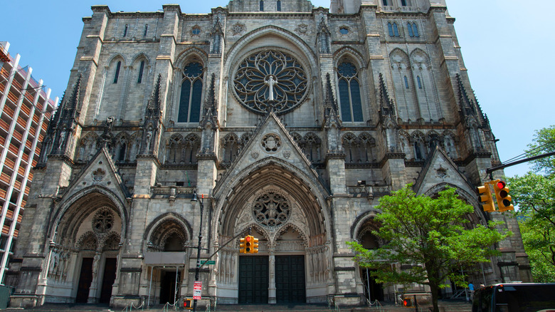 The facade of the Cathedral of St. John the Divine