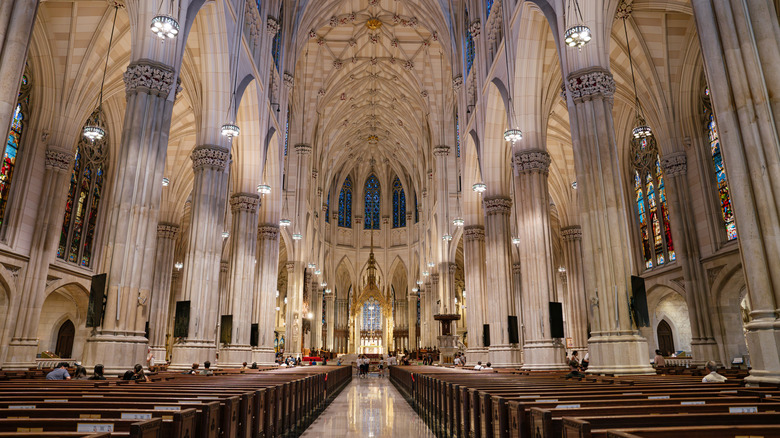 The interior of St. Patricks Cathedral in New York City