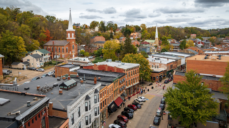 Aerial view of Galena, Illinois