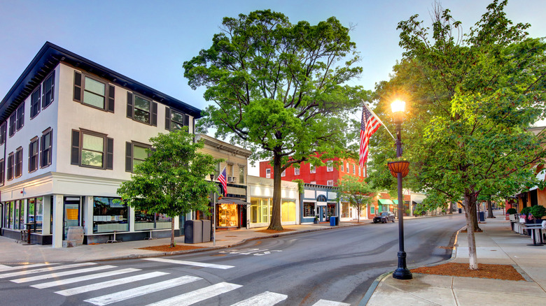 Downtown Rye at twilight