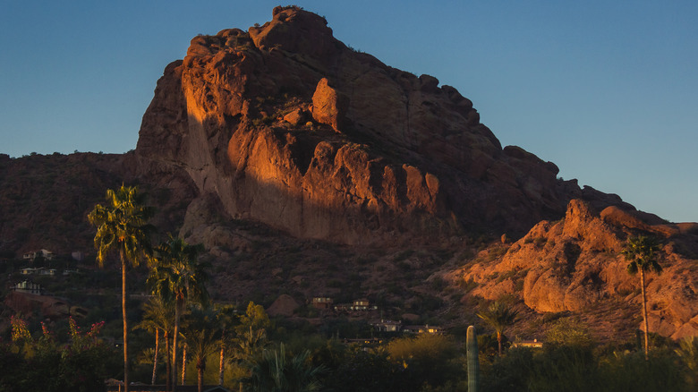 Camelback Mountain at sunset in Paradise Valley, Arizona