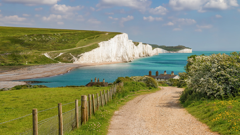 White cliffs of Dover on a sunny day