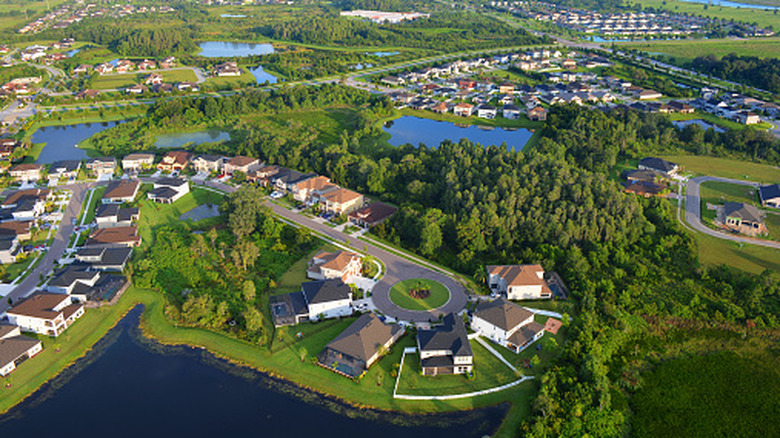 An aerial view of Zephyrhills, Florida
