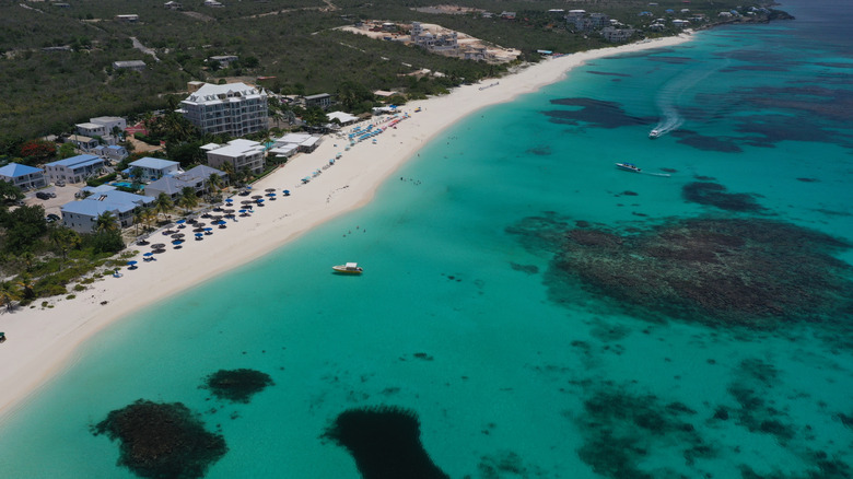 The sandy beach at Shoal Bay in Anguilla