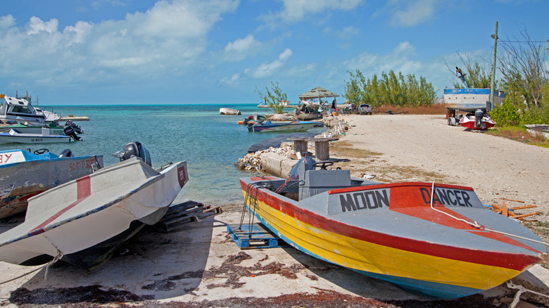 Boats at South Caicos harbor