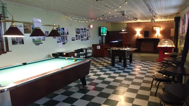 Pool table and foosball at the Monkey Club in Philadelphia
