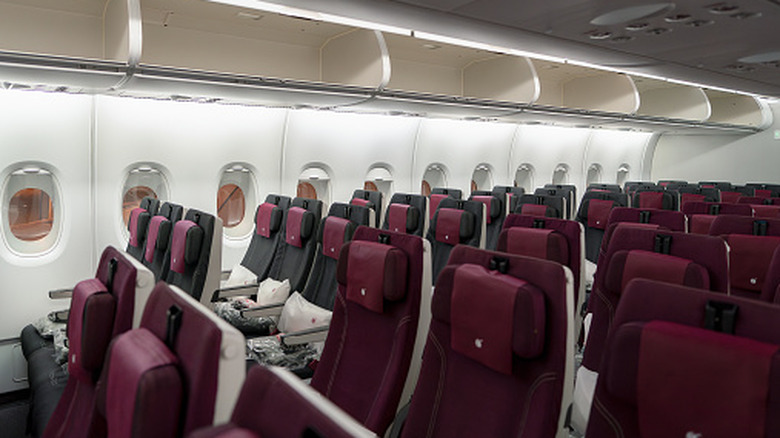 Economy class on a Qatar Airways flight