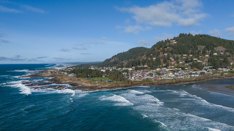 The town of Yachats on the Oregon Coast