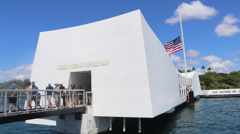 The USS Arizona Memorial at Pearl Harbor is a historic site that commemorates the attack on Pearl Harbor.