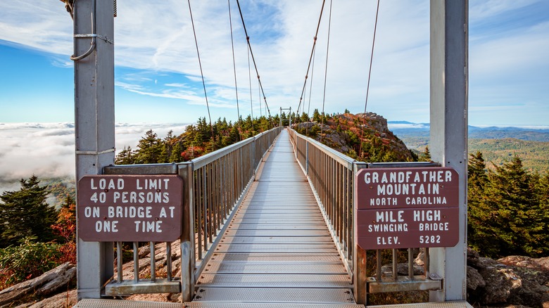 The mile high swinging bridge at Grandfather Mountain Nature Park