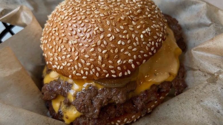 burger with sesame bun from Amboy