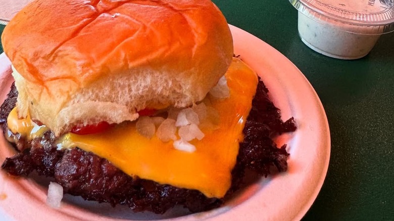 close-up of Burger She Wrote burger