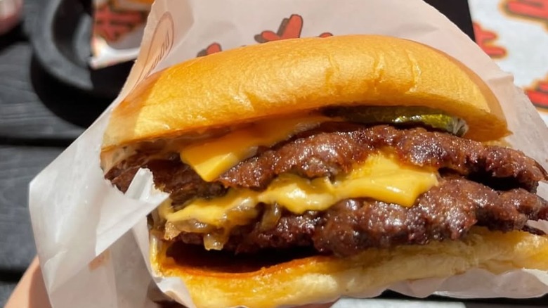 smash burger with cheese from Heavy Handed