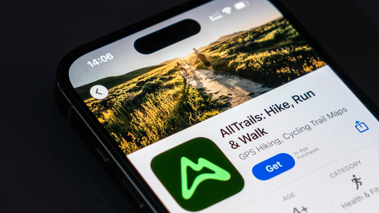 alltrails app on mobile phone