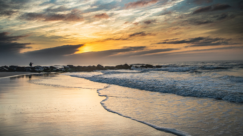 Cloudy skies over Holgate Beach on New Jersey's Long Beach Island