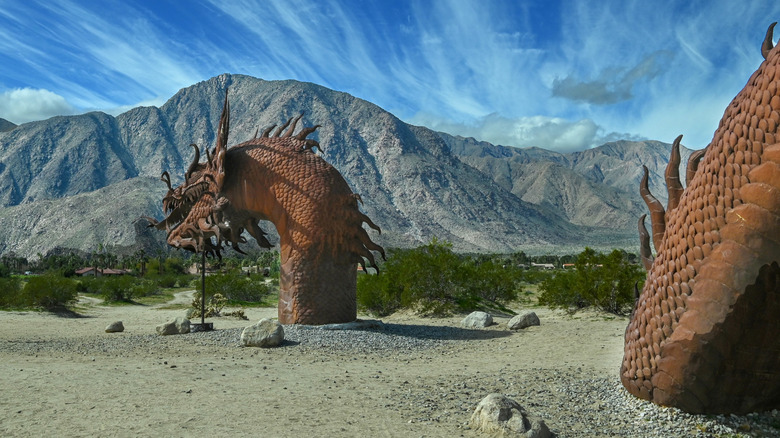 Metal sculpture in Borrego Springs