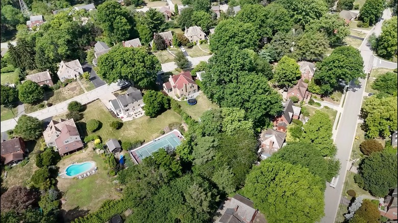 Aerial view of the Mt. Lebanon neighborhood in Pittsburgh, Pennsylvania