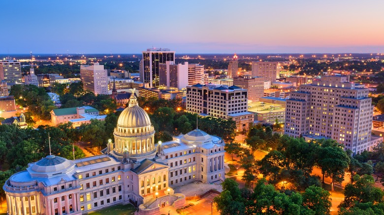 Jackson's skyline lights up at night