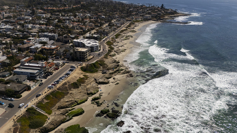 Aerial view of La Jolla Beach, California