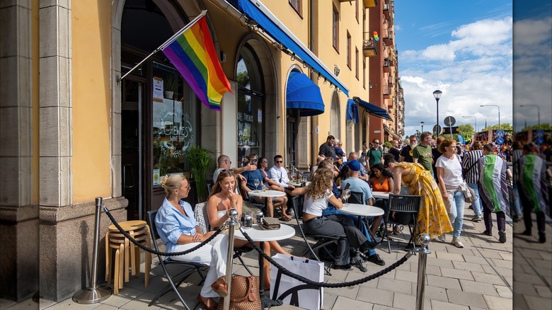 People sitting at a café